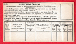 DEPECHE REPONSE PIGEONGRAMME GUERRE 1870 NEUVE - Guerre De 1870