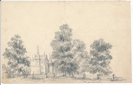 Dessin Original XIXe Château De Maurepart Près Doué La Fontaine Tigné Maine Et Loire - Dibujos