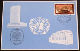 UNO GENF 1977 Mi-Nr. 49 Blaue Karte - Blue Card Mit Erinnerungsstempel AMSTERDAM - Storia Postale