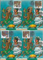 Brazil 2015 Complete Series With 4 Official Maximum Card Stamp RHM-C-3459/3462 June Party - Tarjetas – Máxima