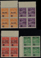 Brazil 1930 Condor Airmail Company Block Of 4 Stamp K-12/15 Provisional Issue 5 Gram Tariffs Complete Series Mint US$366 - Airmail (Private Companies)