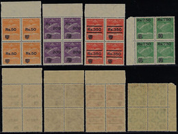 Brazil 1930 Condor Airmail Company Block Of 4 Stamp K-12/15 Provisional Issue 5 Gram Tariffs Complete Series Mint US$366 - Airmail (Private Companies)