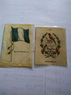 Guatemala.uruguay.silk.seideseda Cig. Cards Unbacked Flags. 1900 Best Condition  2 Flag& Arms Quetzal Bird.no Postcards. - Guatemala