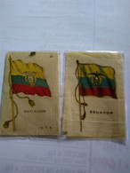 Ecuador.uruguay.silk.seide Seda Cigarette Cards Unbacked Flags.early 1900 Best Cond.no Postcards 2 Diff Flag Cards. - Equateur