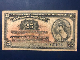 VG Banknote Nicaragua P88a 1938 25 Ctvs. - Nicaragua