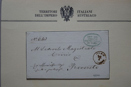 X12 ITALIE BELLE LETTRE RARE COURRIER OFFICIEL   1853 TRENTINO POUR PROVERTO  + AFFRANCHISSEMENT PLAISANT - Storia Postale