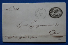 X12 ITALIE BELLE LETTRE RARE COURRIER OFFICIEL   1852 TRENTINO VEZZANO  POUR DRO + AFFRANCHISSEMENT PLAISAN - Lettres & Documents