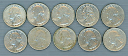 °°° Usa N. 432 - Lotto Di 10 Quarter Dollar Varie Date Circolate °°° - Mixed Lots