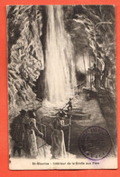 DHA-40 Saint-Maurice, Intérieur De La Grotte-aux-Fées. Elégantes, ANIME, Cascade.Circ. 1910 Timbre Manque,Burgy - Saint-Maurice