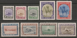 Greenland 1945 Sc 10-8  Set MH* - Neufs