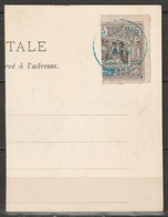 Obock 1901 Sc 53a Yt 54b Right Bisect Used On Postcard Djibouti Blue CDS - Oblitérés