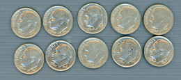 °°° Usa N. 428 - Lotto Di 10 One Dime Varie Date Circolate °°° - Lotti