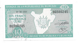 *burundi 10 Francs 2001 Km 33D - Burundi