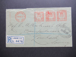 GB 1932 Freistempel London E.C. Einschreiben / Registered 2 London Chief Office Nach Limbach (Sachsen) Mit Ank. Stp. - Lettres & Documents