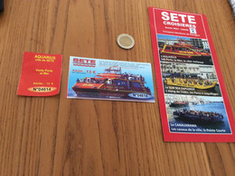 Ticket De Transport ** (bateau) "SETE CROISIERES" 3 Pièces Dont Plan Des Traversées - Europa