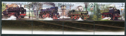 POLAND 2002 Wolsztyn Railway Museum: Steam Locomotives Strip MNH / **.  Michel 3997-4000 - Unused Stamps