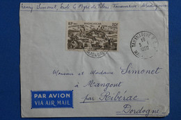 X15 MADAGASCAR  BELLE LETTRE  1959  TANANARIVE  POUR RIBERAC FRANCE +N°69 20F + AFFRANCHISSEMENT INTERESSANT - Poste Aérienne