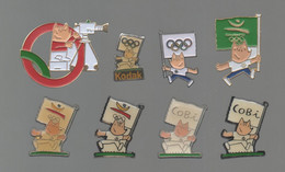 PINS PIN'S 992 JO BARCELONA 92 JEUX OLYMPIQUES BARCELONE DRAPEAU KODAK COBI TV   LOT 8 PINS - Schwimmen