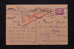 FRANCE - Pétain Surchargé RF De La Libération Sur Carte De Correspondance De Lyon Pour Dijon En 1944 - L 102320 - Liberation