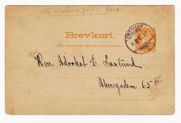 Entier Postal Brevkort Norge Carte Circulaire Privée Kristiania Oslo 1901 Securitas Forsikrings Aktieselskab Berlin - Interi Postali