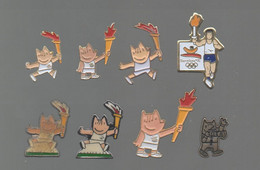 PINS PIN'S 996 JO BARCELONA 92 JEUX OLYMPIQUES BARCELONE FLAMME OLYMPIQUE PHOTOGRAPHE   LOT 8 PINS - Natation