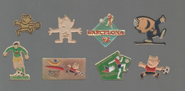 PINS PIN'S 997 JO BARCELONA 92 JEUX OLYMPIQUES BARCELONE FOOT FOOTBALL SECOURS POPULAIRE   LOT 8 PINS - Zwemmen