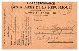 France Guerre 1914/1918 - Carte FM - Guerre De 1914-18