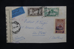 LIBAN - Enveloppe De Beyrouth Pour La France En 1945 Avec Contrôle Postal, Affranchissement Avec Surchargé - L 102344 - Briefe U. Dokumente