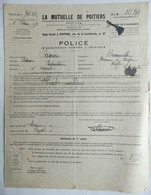 Documents Anciens - 1954 Police Assurance Incendie Et Quittance Bonneville Aigre - Document Ancien - Manuscripts