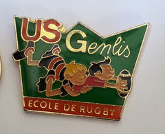 QQ191 Pin's école Rugby US GENLIS Cote D'Or Maillot Rouge Achat Immédiat - Rugby