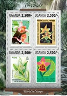 UGANDA 2013 SHEET ORCHIDS ORCHIDEES ORQUIDEAS ORCHIDEEN ORCHIDEE FLORES FLOWERS FLEURS STAMPS ON STAMPS Ugn13304a - Uganda (1962-...)