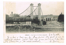 Delcampe - 08- 2021 -ZUD -HAUTE SAONE -GRAY - Gare Et Pont Suspendu - Gray