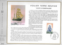 Feuille CEF 1er Jour Voilier Terre Neuvas Cote D'Emeraude Du 6.05.1972 Dinard Timbre YT N°1717 - 1970-1979