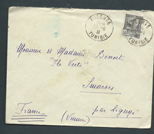 Tunisie Yvert N° 132 Sur LSC Oblitéré Cad Bizerte / Tunisie 12/08/1931 - Malc 9704 - Lettres & Documents