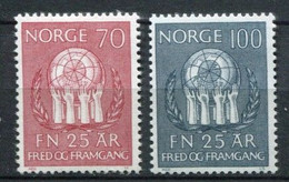Norwegen Norway Norge Mi# 611-2 Postfrisch/MNH - UNO 25th Anniversary - Ungebraucht