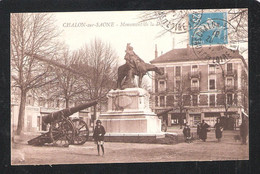 CPA 71 CHALON-SUR-SAÔNE Monument De La Défense  Edition Bourgeois Frères Animée Thème ARMES-CANON - Chalon Sur Saone