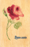 Thème. Carte Postale  Bois . Bonne Année. Rose.     (voir Scan) - Sonstige & Ohne Zuordnung