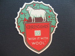 Vignette - Label Stamp - Vignetta Filatelico Aufkleber  Grande Bretagne  Christmas 1931 Wish It With Wool - Sonstige