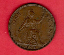 UK, 1948,  1 Penny , George VI, KM845, C2252 - D. 1 Penny