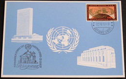 UNO GENF 1977 Mi-Nr. 56 Blaue Karte - Blue Card Mit Erinnerungsstempel PERIGUEUX - Storia Postale