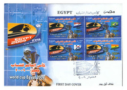 Egypt FDC Cover FIFA U-20 World Cup 2009 Team Flags : Paraguay,Brazil,South Korea,Ghana - 4 Nations - Covers & Documents