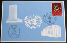 UNO GENF 1977 Mi-Nr. 59 Blaue Karte - Blue Card Mit Erinnerungsstempel BONN - Cartas & Documentos
