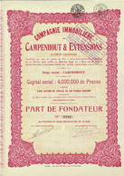 Ancien Titre - Compagnie Immobilière De Campenhout & Extensions - Société Anonyme - Titre De 1928 - - Other & Unclassified