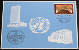 UNO GENF 1977 Mi-Nr. 60 Blaue Karte - Blue Card Mit Erinnerungsstempel PORTO - Storia Postale