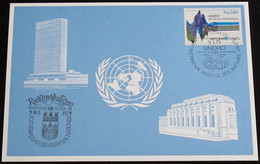 UNO GENF 1979 Mi-Nr. 75 Blaue Karte - Blue Card Mit Erinnerungsstempel RHEIN-RUHR POSTA 79 RECKLINGHAUSEN - Briefe U. Dokumente
