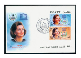 Egypt FDC 2003 Cover Suzanne Mubarak Egypt's First Lady - UNESCO Congress / Conference Education For All- SUZAN MOBARAK - Brieven En Documenten