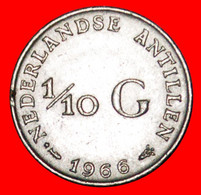 * SILVER (1954-1970): NETHERLANDS ANTILLES ★ 1/10 GULDEN 1966 (1969)! LOW START ★ NO RESERVE! - Antilles Néerlandaises