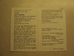 BP 1306 - TAVEIRNE LEON - VELDEGEM 04.05.1925 - BRUGGE 04.10.1977 - ZIE 2 FOTO'S. - Devotieprenten