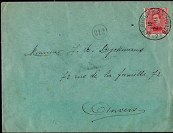 Enveloppe (Entière) Obl. BELGIQUE - BELGIE  - 2 - Du 02/01/ ????  Pour Anvers - Fortune Cancels (1919)