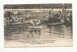 Cp , 92 ,  VILLENEUVE LA GARENNE Le 14 Juillet 1926 , Matelas En Kapok "Bonrepos" Flottant Sur La Seine, Publicité - Villeneuve La Garenne